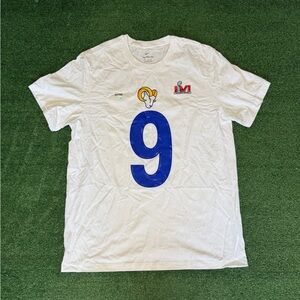 Los Angeles Rams Nike Matthew stafford #9 super bowl LVI t shirt Mens XL